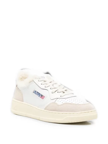 Sneakerși Autry din piele de oaie alb