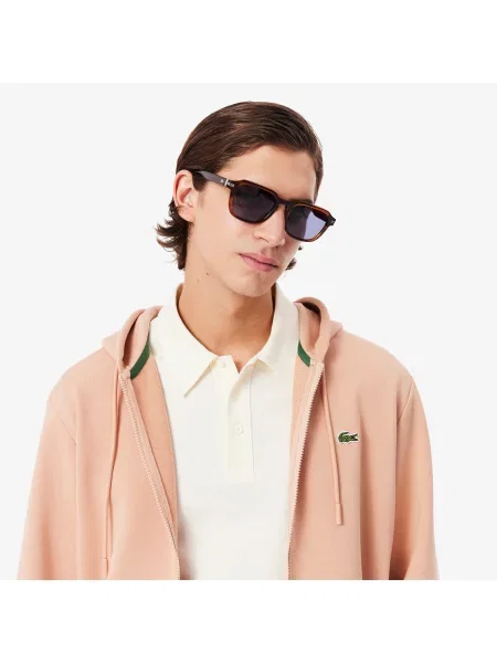Lacoste Bluza Polarowa Classic Fit Zapinana Na Błyskawiczny beżowy