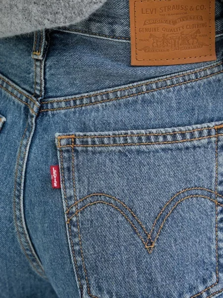 Levi's дънки wide leg дамски RIBCAGE WIDE LEG синьо
