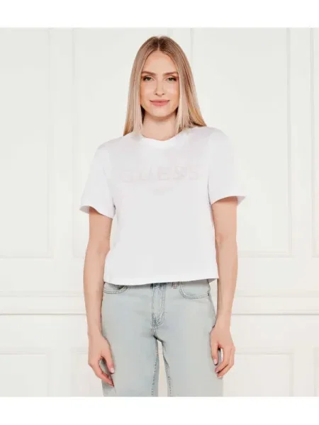 GUESS ACTIVE Póló CLEMATIS | Cropped Fit fehér