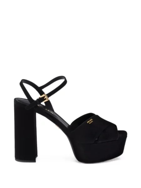 Sandale Prada din piele de căprioară cu platformă negru