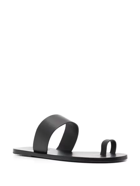 Iš natūralios odos slip on sandalai Ancient Greek Sandals juoda