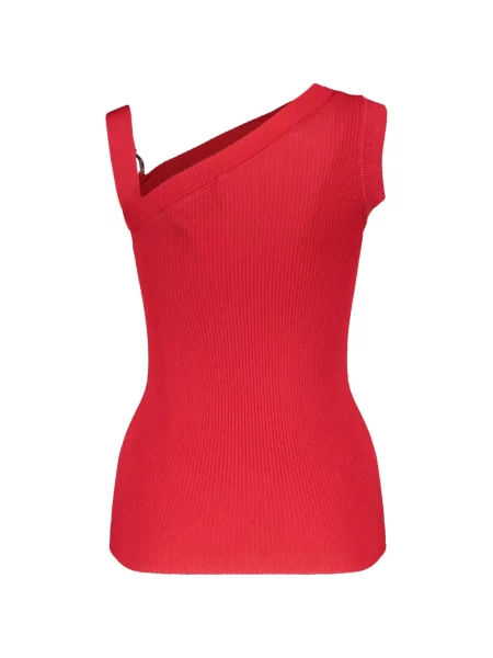 Bluză Boutique Moschino asimetrică roșu