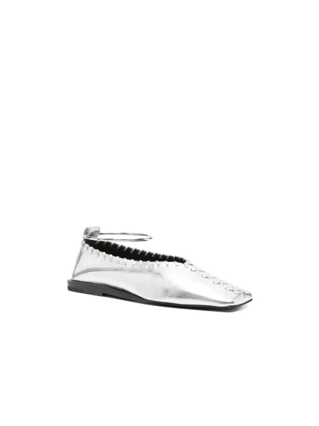 Balerinki Jil Sander skórzane szare