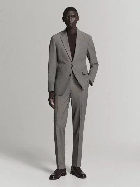 Spodnie garniturowe Milan slim fit Mężczyzna 48 MANGO MAN brązowy
