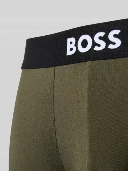 Obcisłe bokserki z elastycznym pas z logo model MICRO ONE' Boss oliwkowy