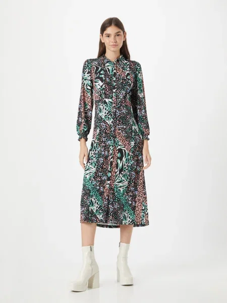 Oasis Rochie tip bluză albastru deschis / verde jad / negru alb