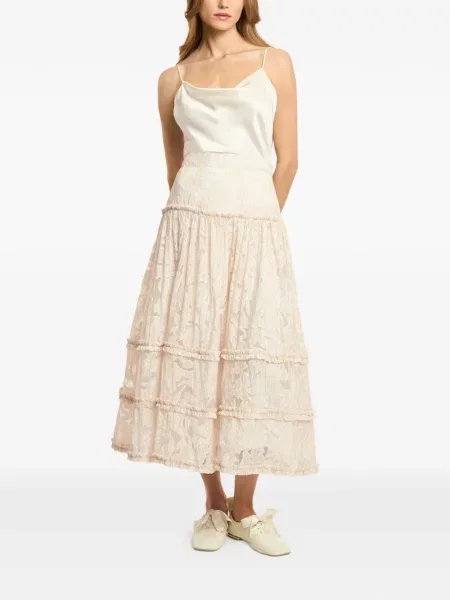 Fustă Cinq A Sept cu model floral din dantelă