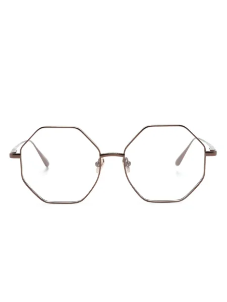 Ochelari de soare Linda Farrow cu imprimeu geometric maro