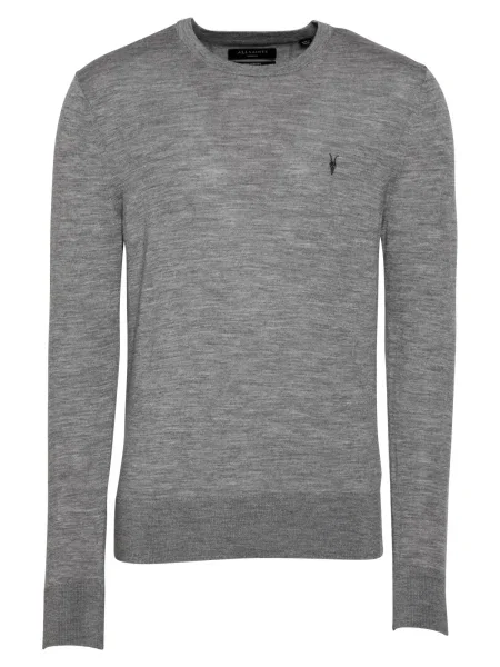 AllSaints Pulover Mode Merino Crew siva