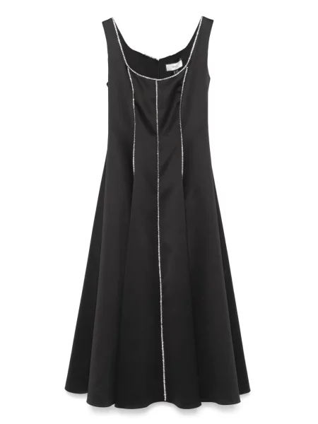 Rochie midi Nissa de cristal până la genunchi de costum negru