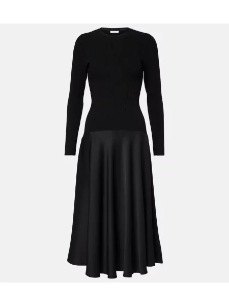 Rochie midi Veronica Beard din satin până la genunchi de costum negru