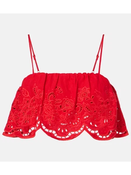 Lniany top Farm Rio czerwony