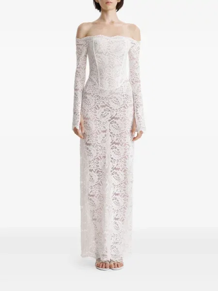 Rochie maxi 2310 Studio din dantelă de costum alb