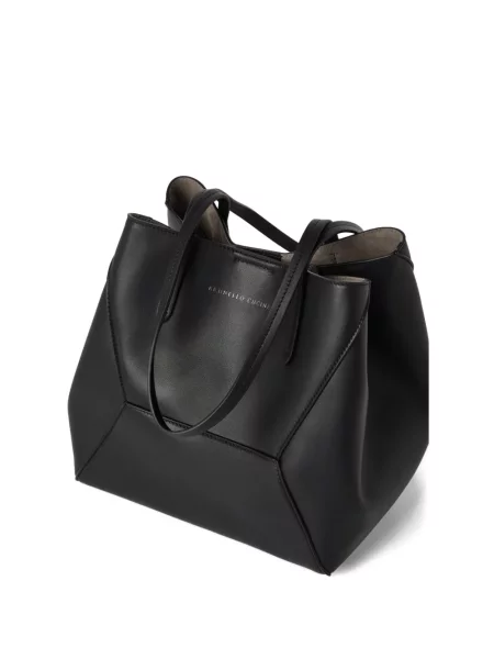 Geantă shopper Brunello Cucinelli din piele negru