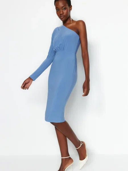 Midi obleka Trendyol modra