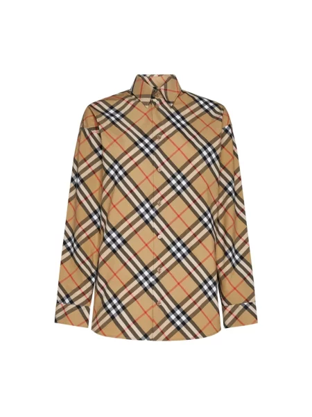 Koszula Burberry w kratę brązowa