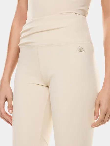 Спортивні леггінси молочний поліамід/еластан