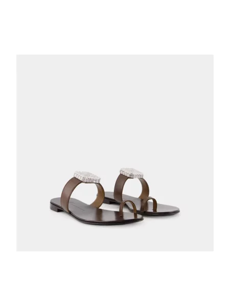 Sandały Giuseppe Zanotti skórzane brązowe