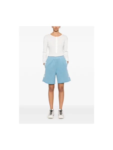 Pinko szorty z nadrukiem high waist niebieski