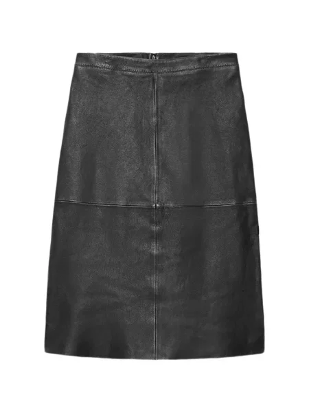 Kožená sukňa Allsaints čierna