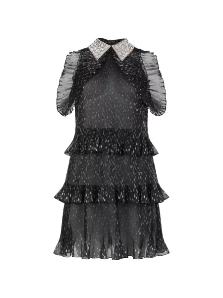 Rochie mini Alberta Ferretti cu volane negru