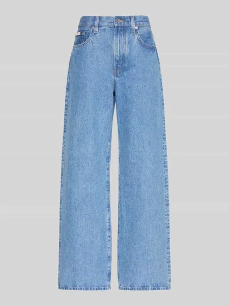 Jeans o kroju loose fit z czystej bawełny Calvin Klein Jeans niebieskie