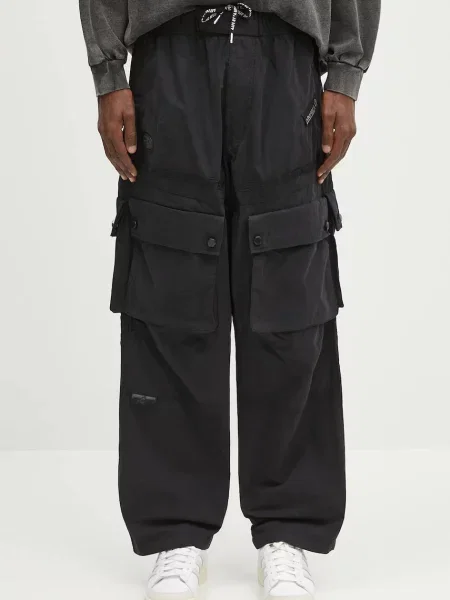 AAPE pantaloni Main Woven drept negru