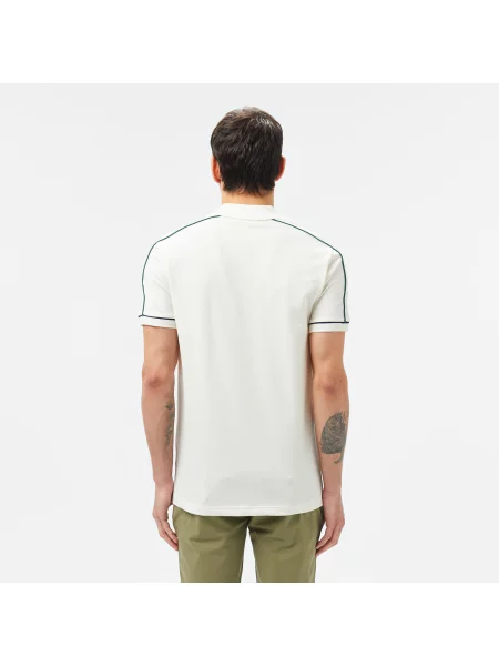 Lacoste Koszulka Polo Half Zip Slim Fit biała