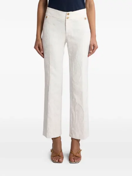 Pantaloni Etro din jacard alb
