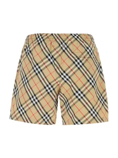Kąpielówki Burberry w kratę z nadrukiem beżowe