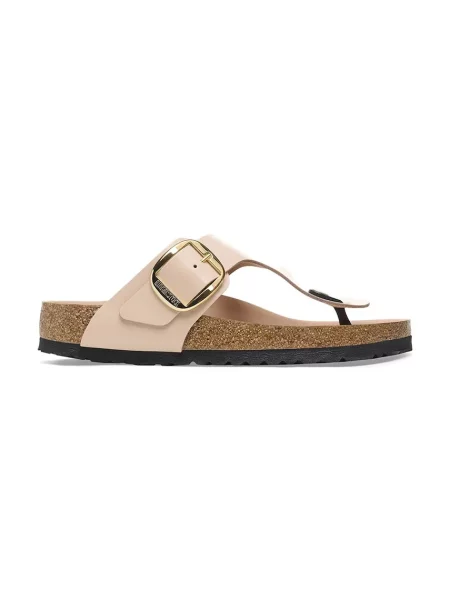 Trampki Birkenstock Gizeh Big Buckle Natural Leather Patent High-Shine New Beige EUR 38 beżowe