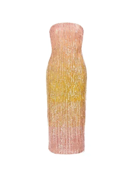 Rochie midi Aje cu paiete roz