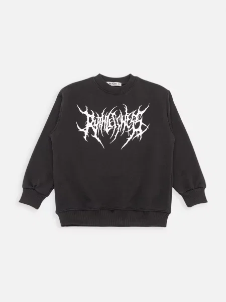 Дитячий Світшот YUKI бавовна/поліестер чорний