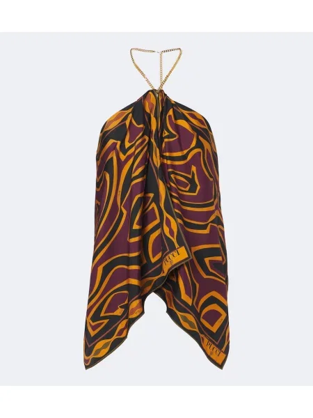 Top Pucci de mătase cu gât halter
