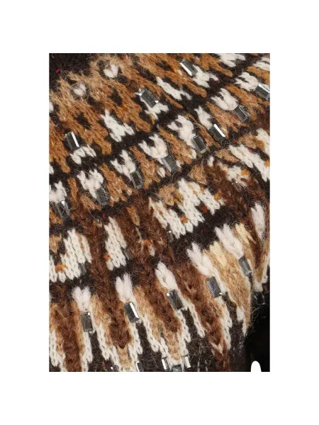 Sweter Ermanno Scervino z długim rękawem brązowy
