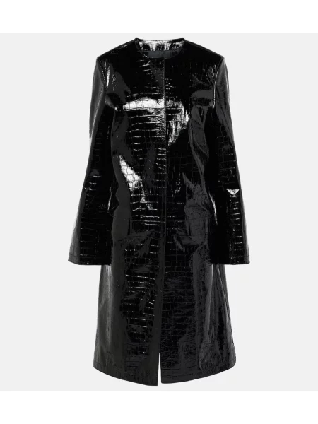 Usnjeni usnjen plašč Toteme črna