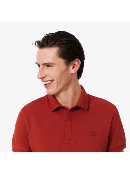Lacoste Koszulka Polo Paris Stretch Piqué Regular Fit brązowa