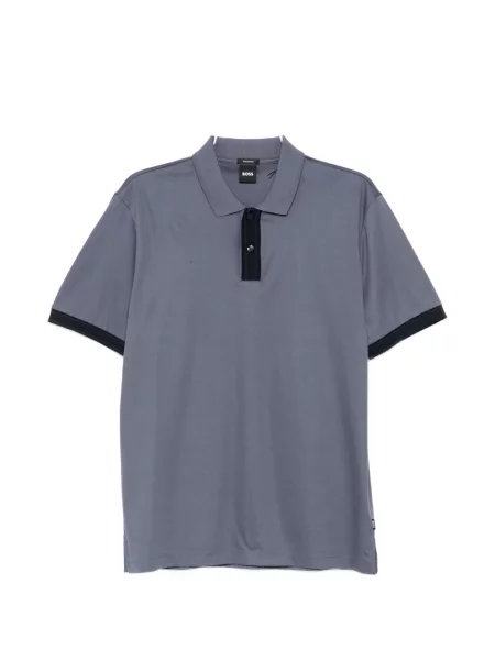 Tricou polo Boss cu dungi albastru