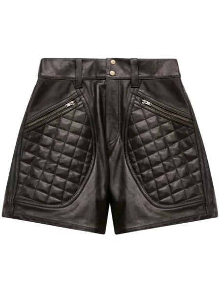 Pantaloni scurți Isabel Marant din piele negru