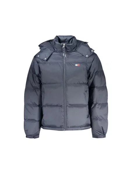Pikowana kurtka jeansowa Tommy Jeans z długim rękawem niebieska