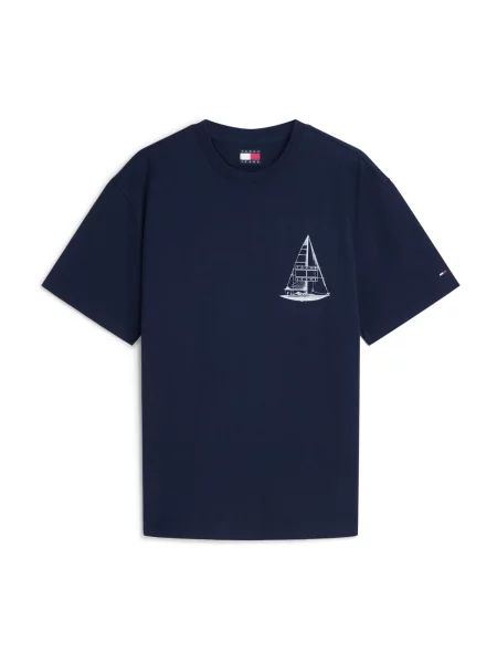 Tommy Jeans Tricou SAILBOAT bleumarin alb