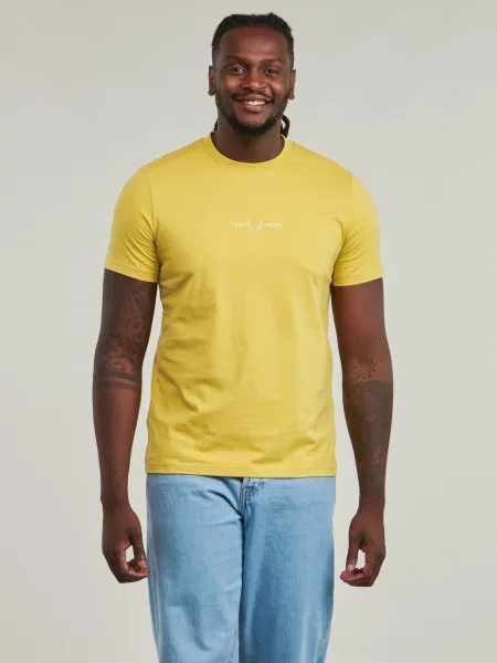 Tricou Fred Perry cu broderie galben