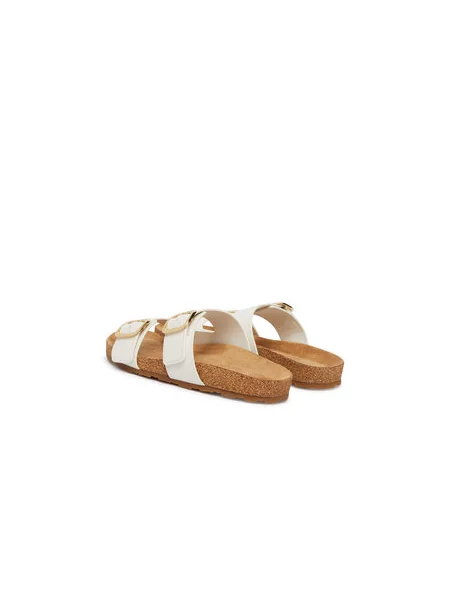 Tommy Hilfiger Natikači Double Strap Cork Sandals bela