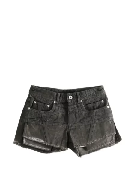 Pantaloni scurți din denim Rick Owens Drkshdw zdrențuiți gri