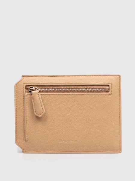 Кожаный кошелек Santoni бежевый