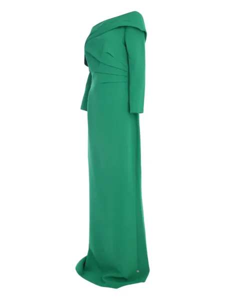 Długa sukienka maxi Safiyaa asymetryczna garniturowa zielona