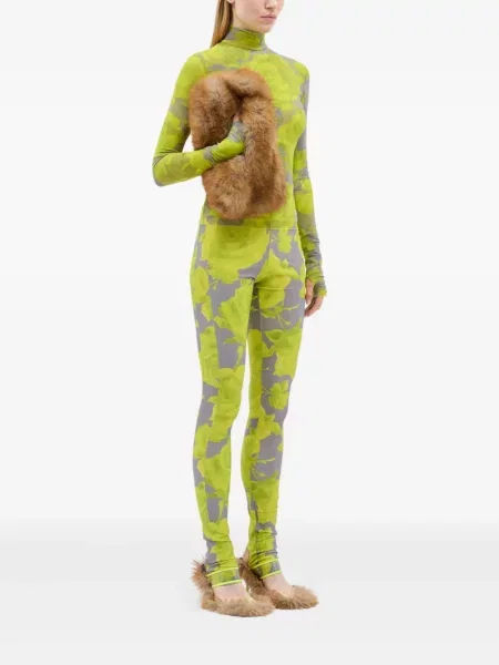 Pantaloni Msgm cu model floral cu imagine gri