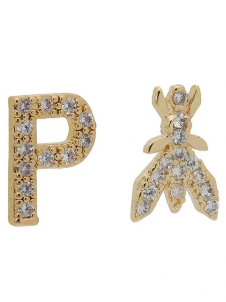 Uhani Patrizia Pepe Gold/Crystal zlata