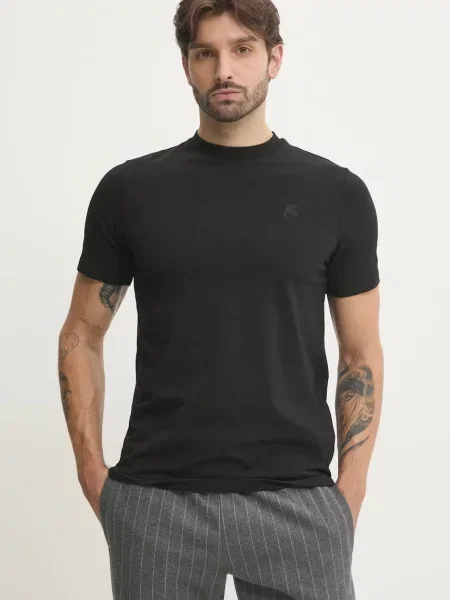 Karl Lagerfeld t-shirt gładki czarny